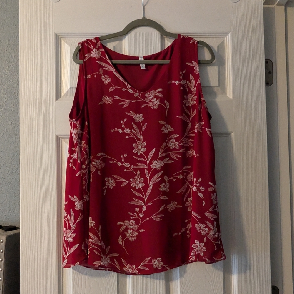 Floral Red Blouse